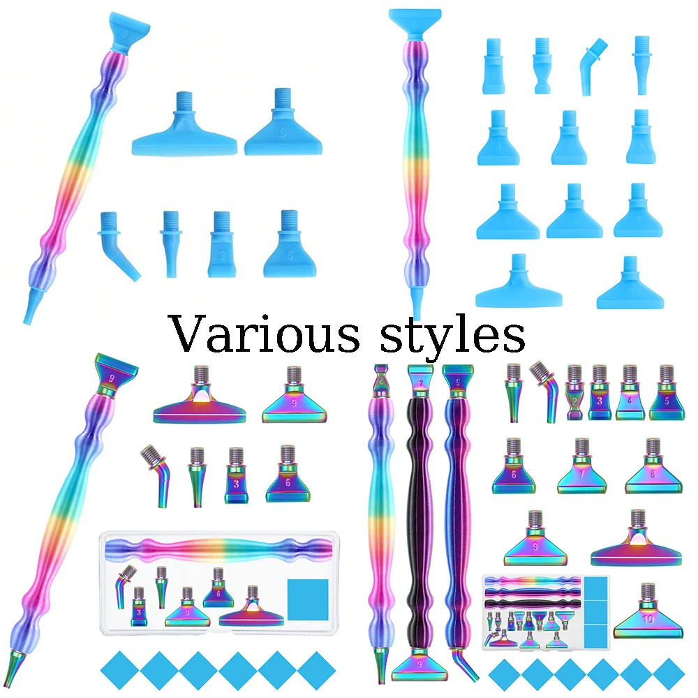 5D Diamond Painting Pen Set, Premium Resin Diamond Art Tool Kit with 6 Replaceable Nibs & Multi-Functional DIY Accessories