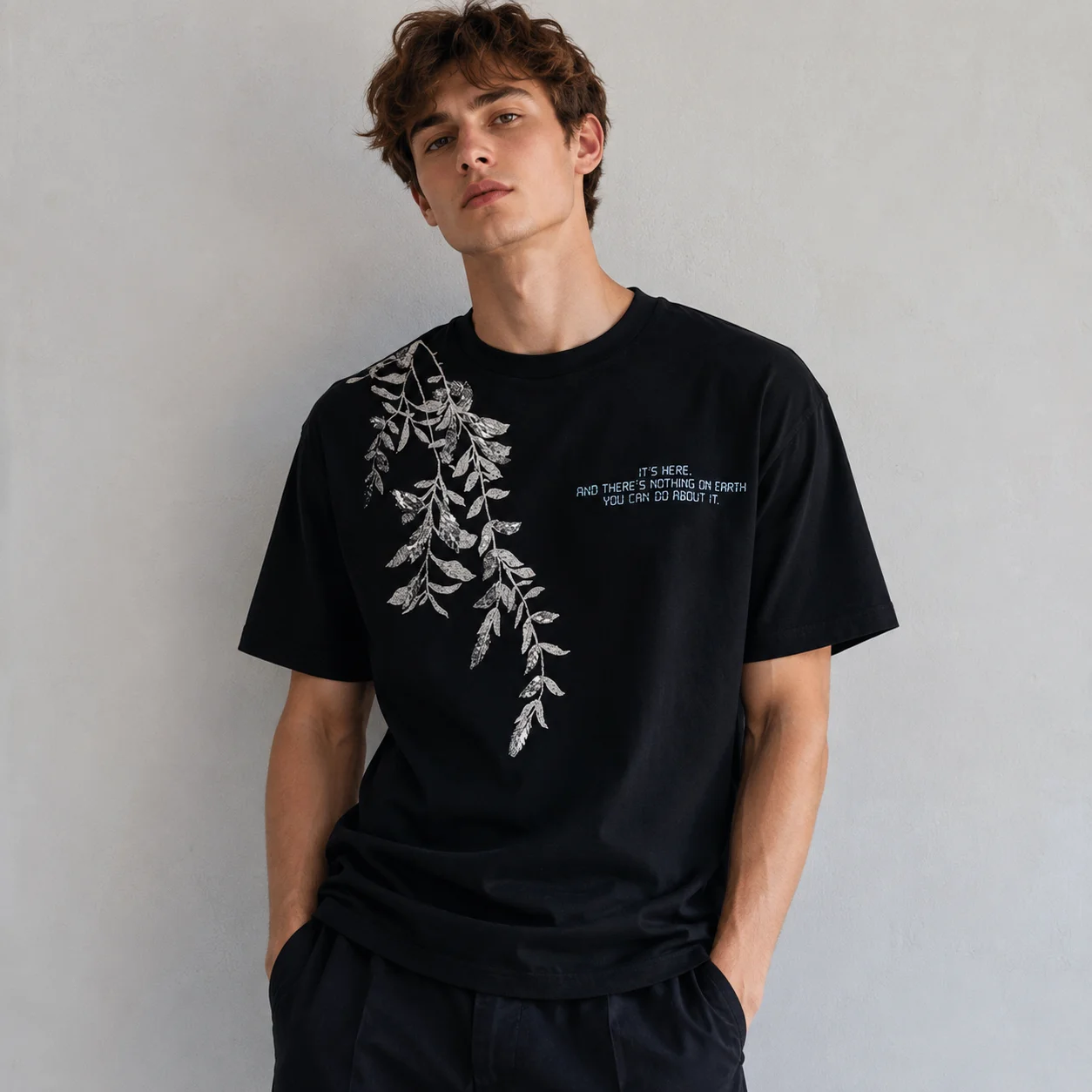 Men's Botanical Print T Shirt Oversized Short Sleeve Crew Neck Casual Streetwear Loose Fit Summer Graphic Tee 2026 New