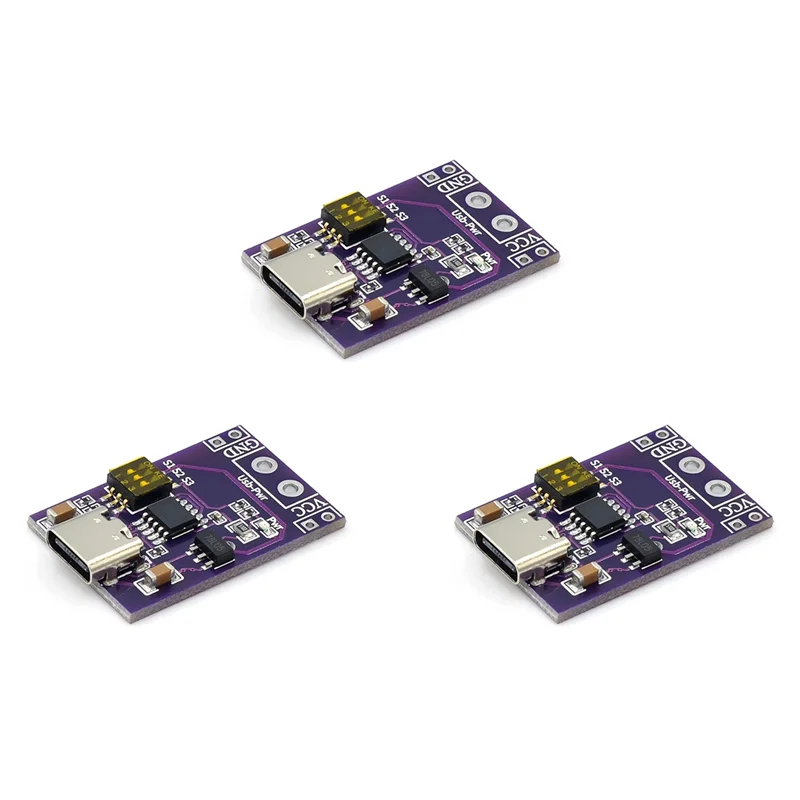 【Lowest-Price!】3Pcs Type-C QC PD2.0 PD3.0 To DC Spoof Fast Charge Trigger Poll Detector USB-PD Notebook Power Supply Change Boar