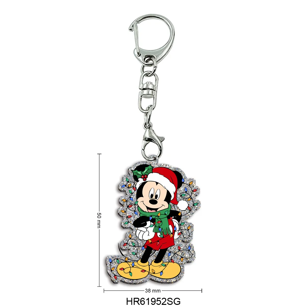 

Mickey Minnie Christmas Disney Chunky Color Glitter Acrylic Keychain for DIY Decoration Photo Trinket Game Bag Craft Supply