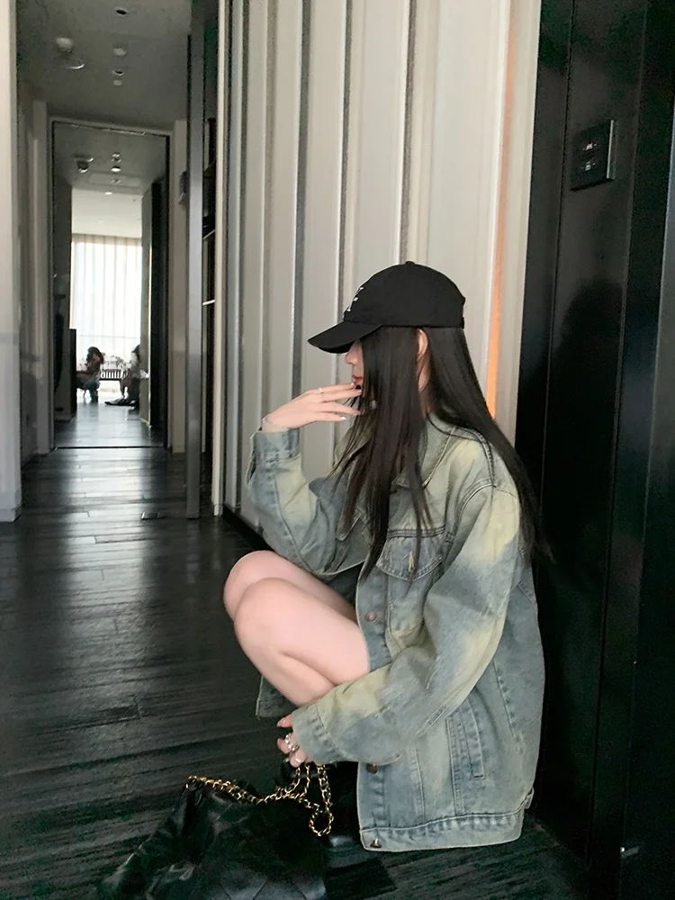 

Waed Vintage Loose Women's Denim Jaet Spring Autumn New Sle Casual Match All Jeans Upperwear Comfortable Commute Sle