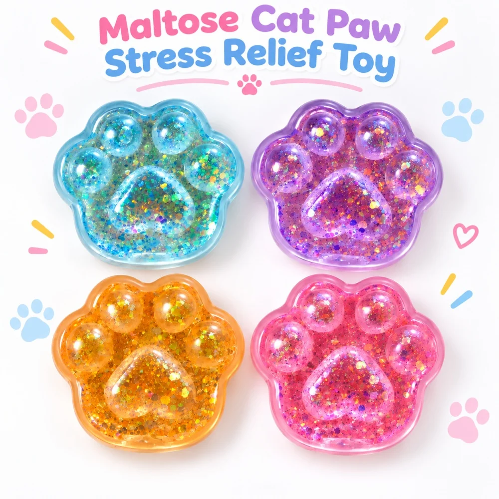 Cute Cat Paw Party Favors Random 1Pc Maltose Squishy Toy Sensory Stress Relief Toy for Treasure Box Toys Birthday Gifts