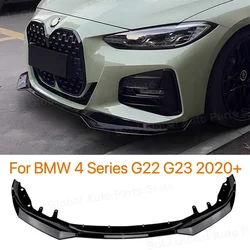 For BMW 4 Series G22 G23 M440i M440d 430d 430i 2020+ Car Front Bumper Splitter Lip Diffuser Spoiler Bumper Deflector Cover