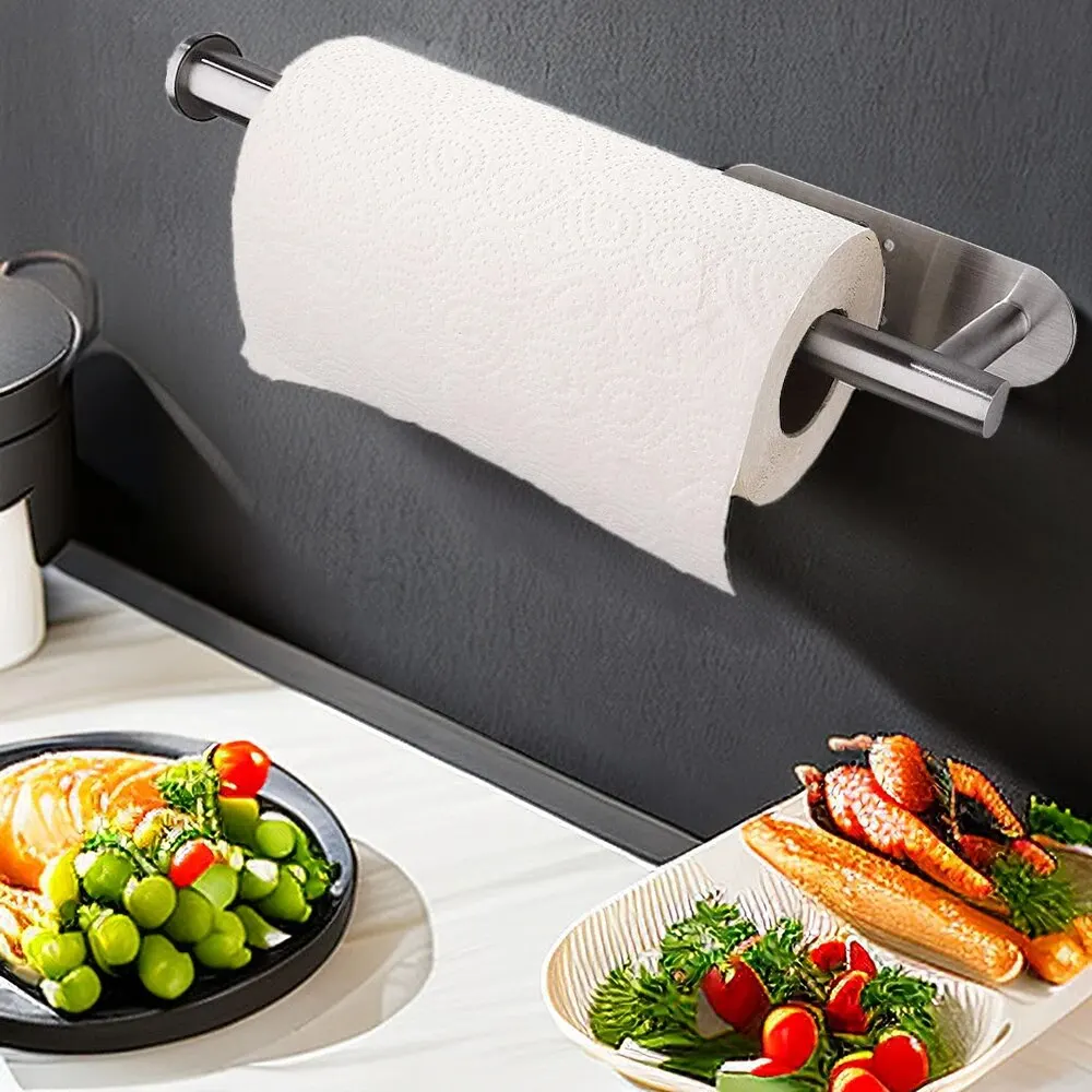 Kitchen Paper Towel Holder Adhesive Tissue Hanger Toilet Roll Paper Dispenser Cabinet Storage Napkin Rack Bathroom Accessories