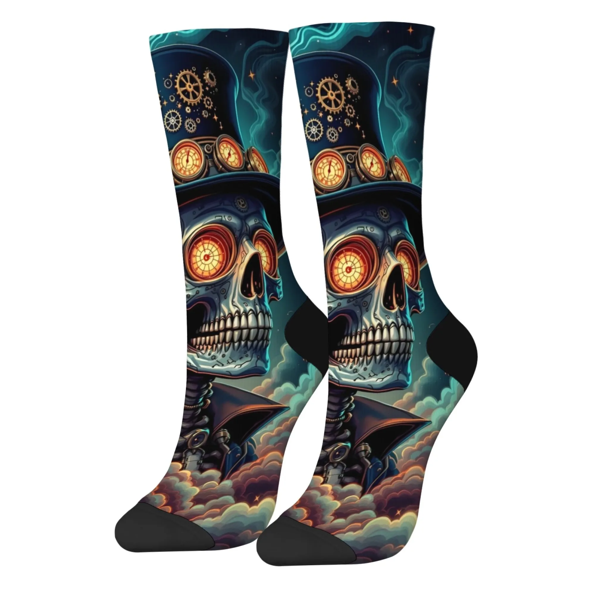 Steampunk الهيكل العظمي الساحر مضحك الرجال الجوارب الجدة سعيد الهيب هوب الجوارب تنفس عدم الانزلاق الجوارب غير رسمية مجنون هدايا الحفلات