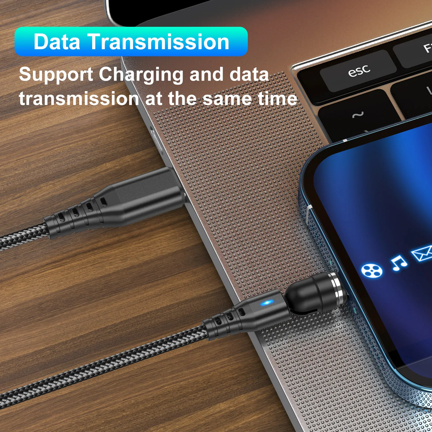 Cavo magnetico PD da 60W per iPhone 14 11 Samsung Xiaomi Macbook cavo di ricarica rapida Huawei cavo dati da USB C a tipo C Micro IOS
