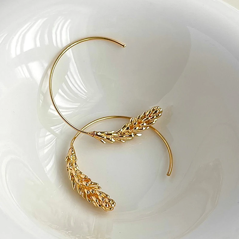 Metal Wheatear Earrings For Women Light Weight Fashion Jewelry Fancy New Styles Elegant Daily Accessories Wholesales Gifts C1710 image 5