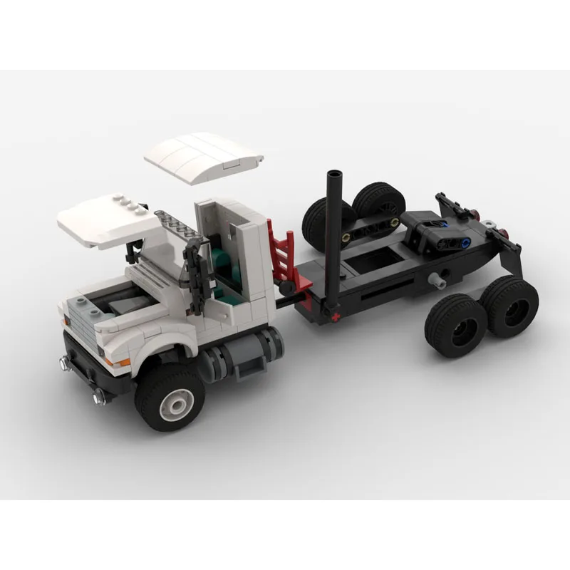 

MOC-165679 New Classic Mini Cargo Semi-Trailer Truck Building Block Model 334 Parts MOC Creative Boys Children Birthday Toy Gift