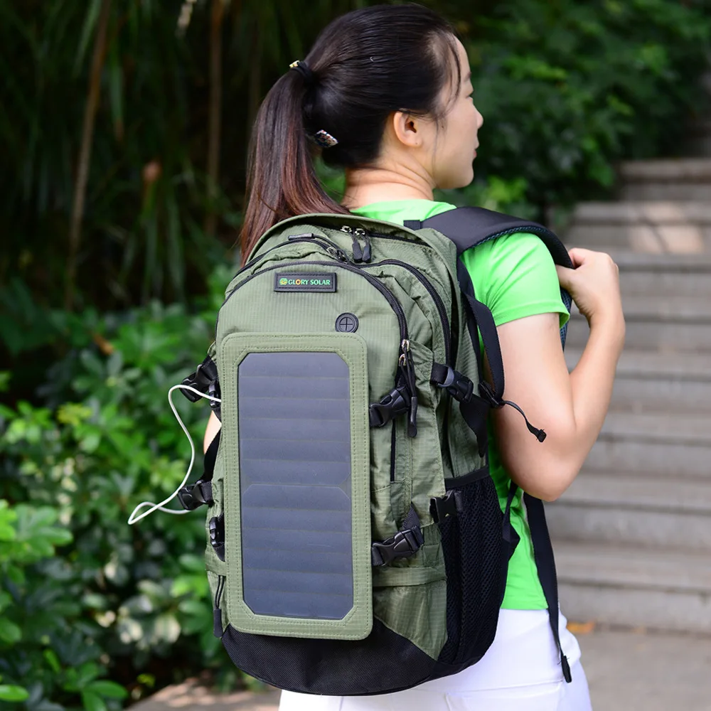 

6.5W Solar Backpack 6.5W Outdoor Cycling Power Generation Solar Panel Solar Portable Charging Travel Bag Charging Panel