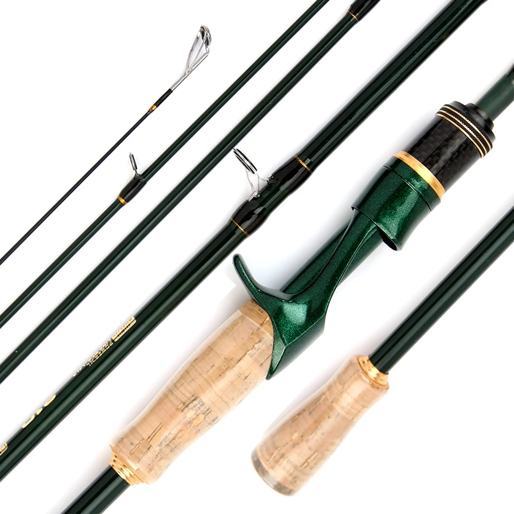 2.4/2.1m Carbon Casting Spinning Lure Fishing Rod ML Solid Tip Ultralight Trout Jigging Pole 6 Sections Trout Pike Fishing - view 2