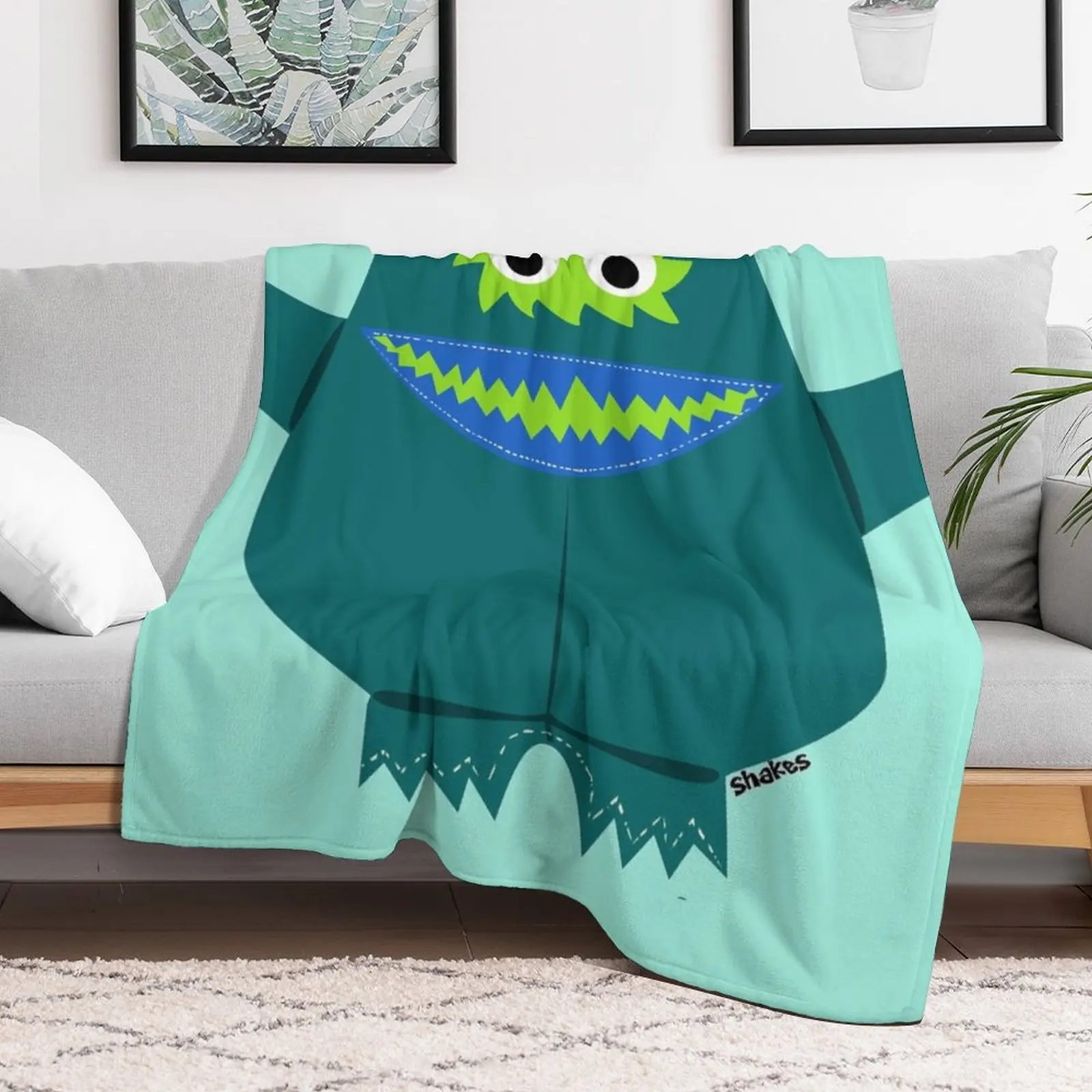 

SIXTIES DARK SEAFOAM GREEN MONSTER DOLL Throw Blanket Polar Blankets For Sofas Extra Large Throw Plaid on the sofa Blankets