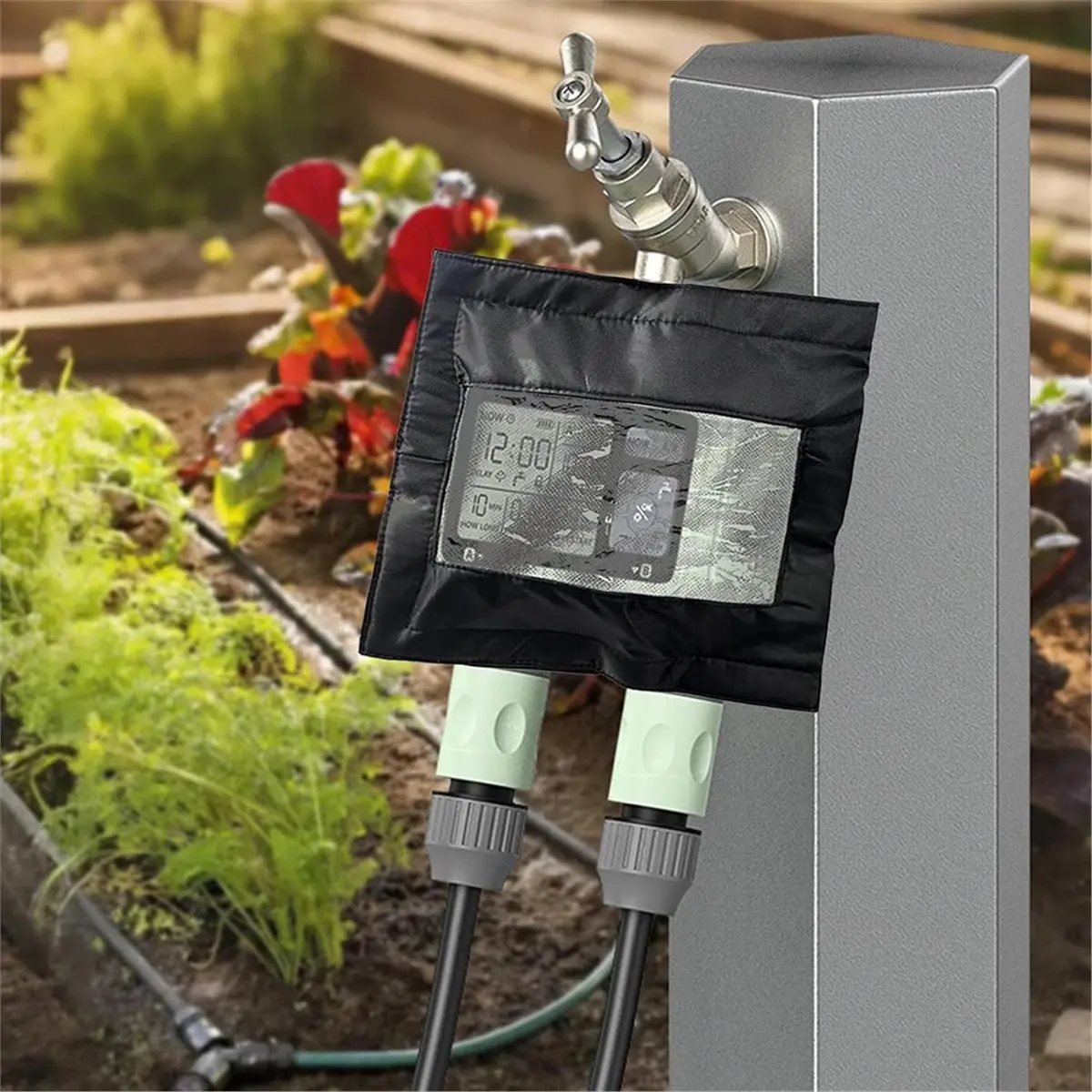 [MEGAL SALE]Sprinkler Timer Cover Hose Faucet Timer Protector with Clear Front Window UV Protection Outdoor Irrigation Device