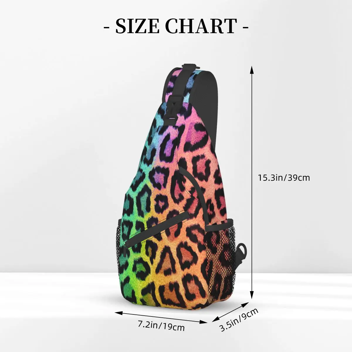 Leopard Small Sling Bags Chest Crossbody Shoulder Sling Backpack Outdoor Hiking Daypacks Fur animal Printed Bags