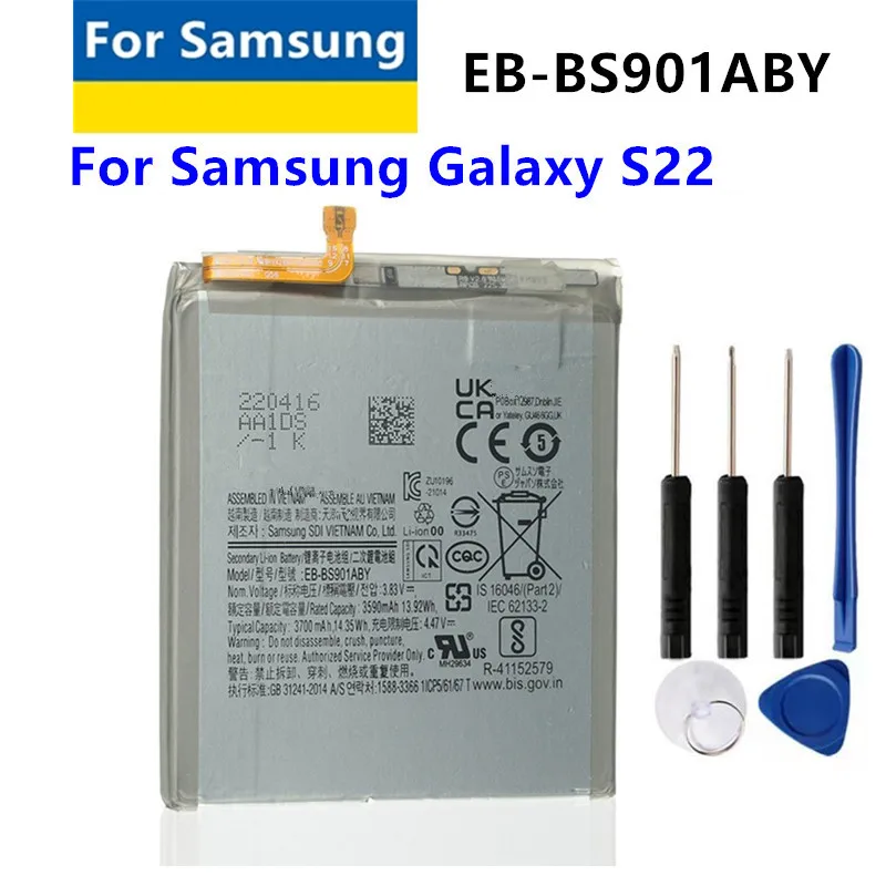 Batería nueva EB-BS901ABY para Samsung Galaxy S22, baterías para teléfono móvil 3700mAh + herramientas gratis