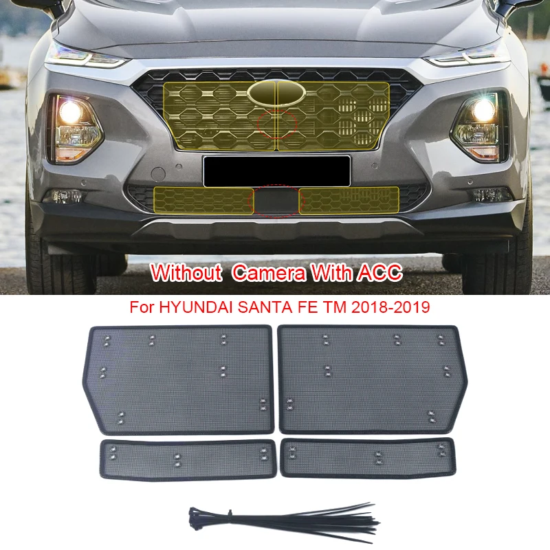 Stainless Steel Car Insect Screening Mesh Front Grille Insert Net Styling For Hyundai SANTA FE TM 2018-2025 Auto Accessories