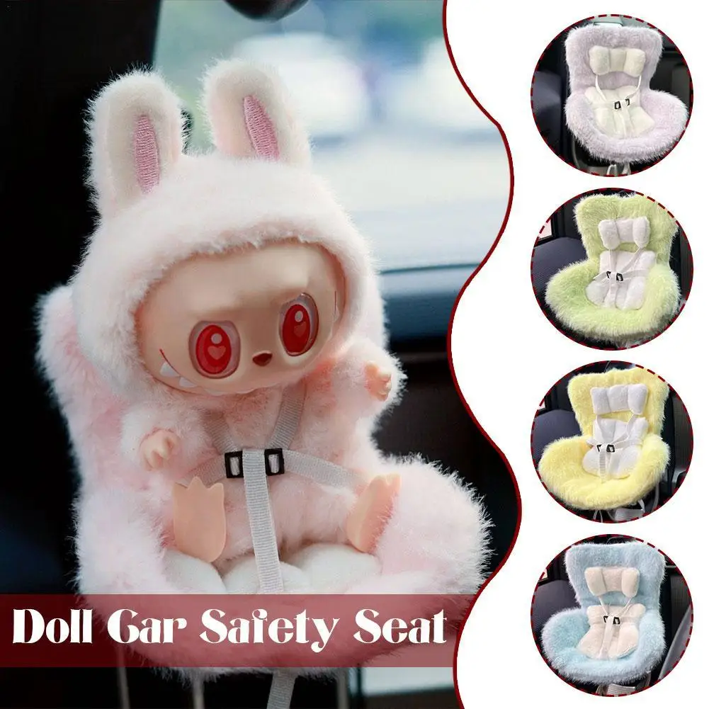 Cute Doll Car Safety Seat Car Air Outlet Decoration for 17cm labubu Car Interior Decoration Ornament