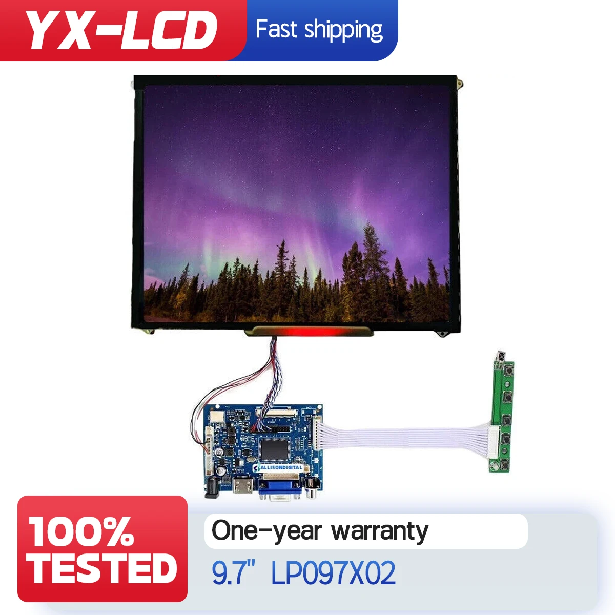 

LP097X02 VGA HD Controller board + for iPad 2 9.7 " 1024X768 HD screen 4:3 LCD