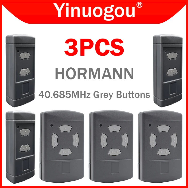 

3шт HORMANN HSM4 HSM2 HSE2 HSE4 HS2 HS4 40,685МГц, серые кнопки, пульт дистанционного управления для гаражных ворот, Дубликатор, 40 МГц, устройство для открывания ворот, клон