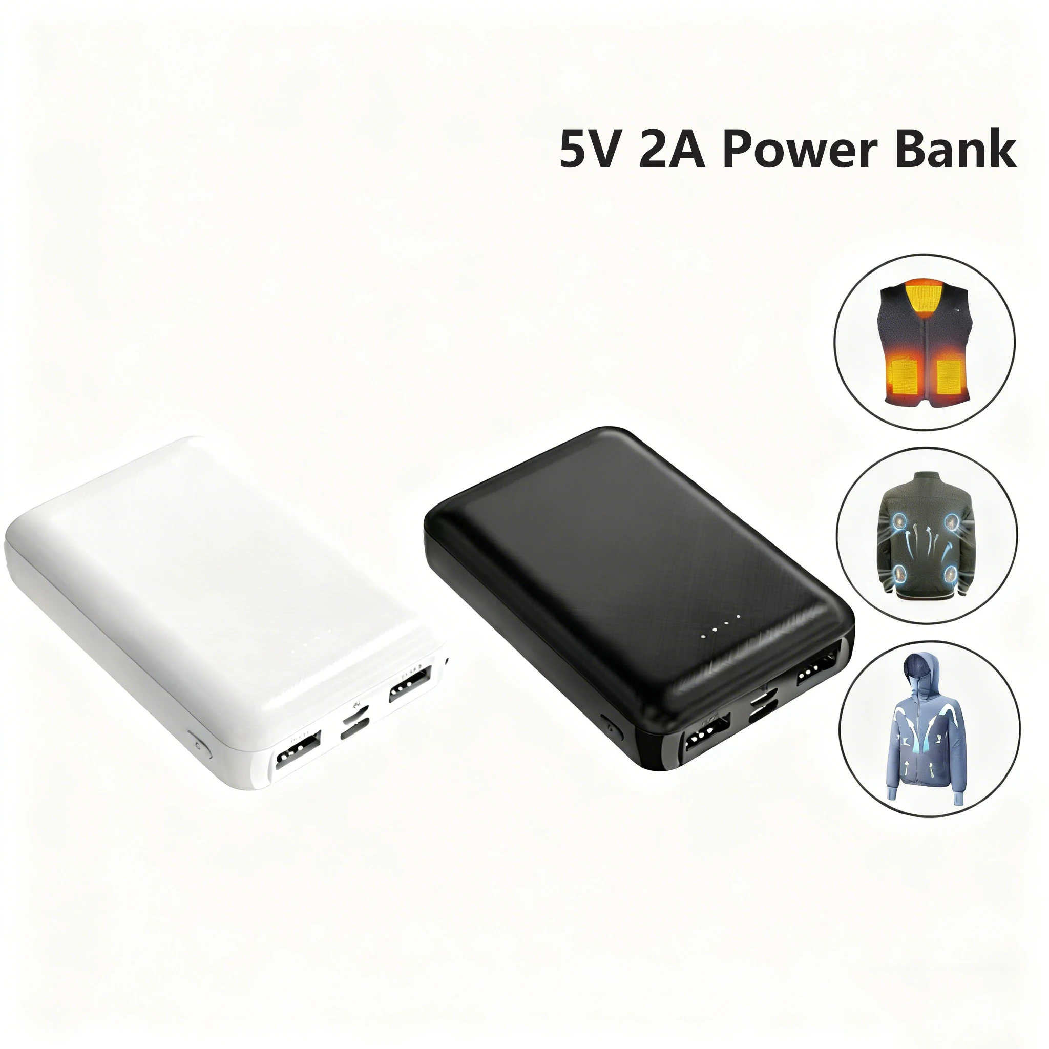 

Mini Power Bank 20000mAh 5V 2A External Battery Charger for Heating Jacket Air Conditoned Suit Powerbank for iPhone Mobile Phone