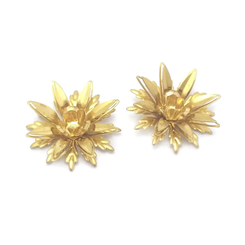 Not plated color Brass 3D Multi-layer Flower High Quality Diy Jewelry Making Supplies Accessories for Women Findings Accessories