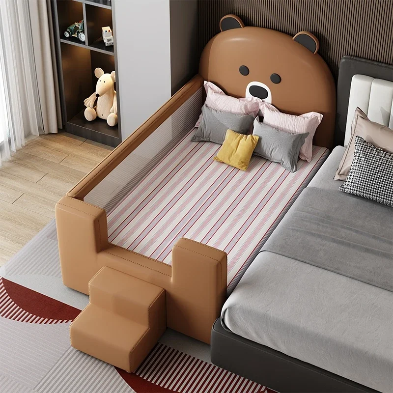 Children's furniture Children's splicing bed Children's bed Wide splicing  with guardrail Soft bag Adult side