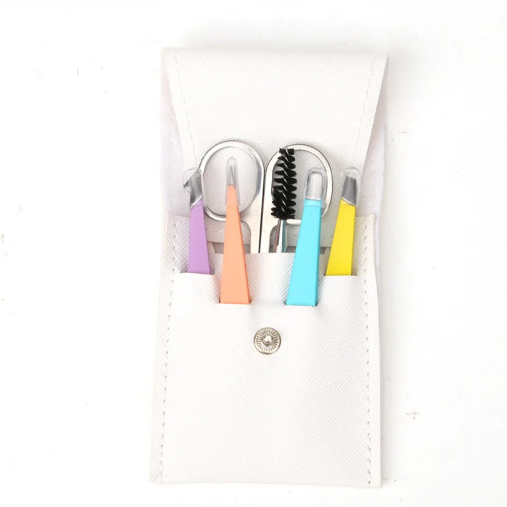 مجموعة تشكيل الحواجب، ملقط حواجب من الفولاذ المقاوم للصدأ لإزالة الشعر #6