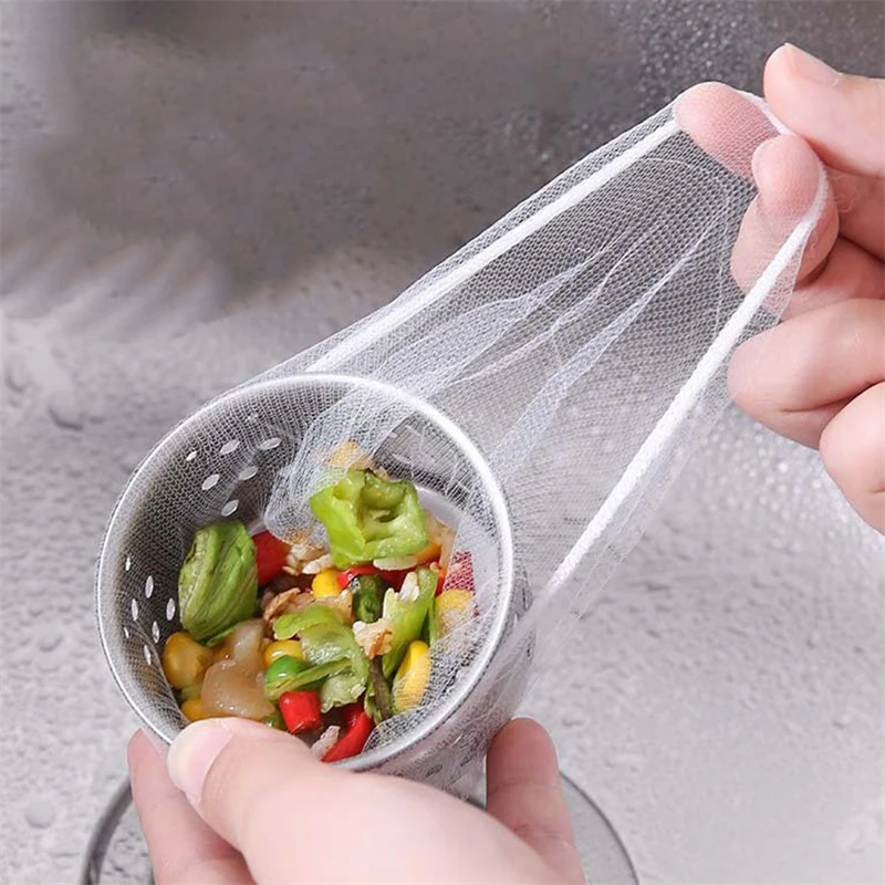 85Pcs Disposable Kitchen Sink Filter Mesh Anti-Block Garbage Bag Swimming Pool Mesh Bag Bathroom Waste Strainer