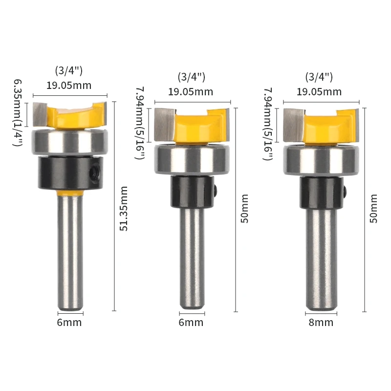 Nxwind D3/4 "Patroon Bit Router Bit Houtbewerking Frees Voor Hout Bit Gezicht Mill Carbide Cutter End molen