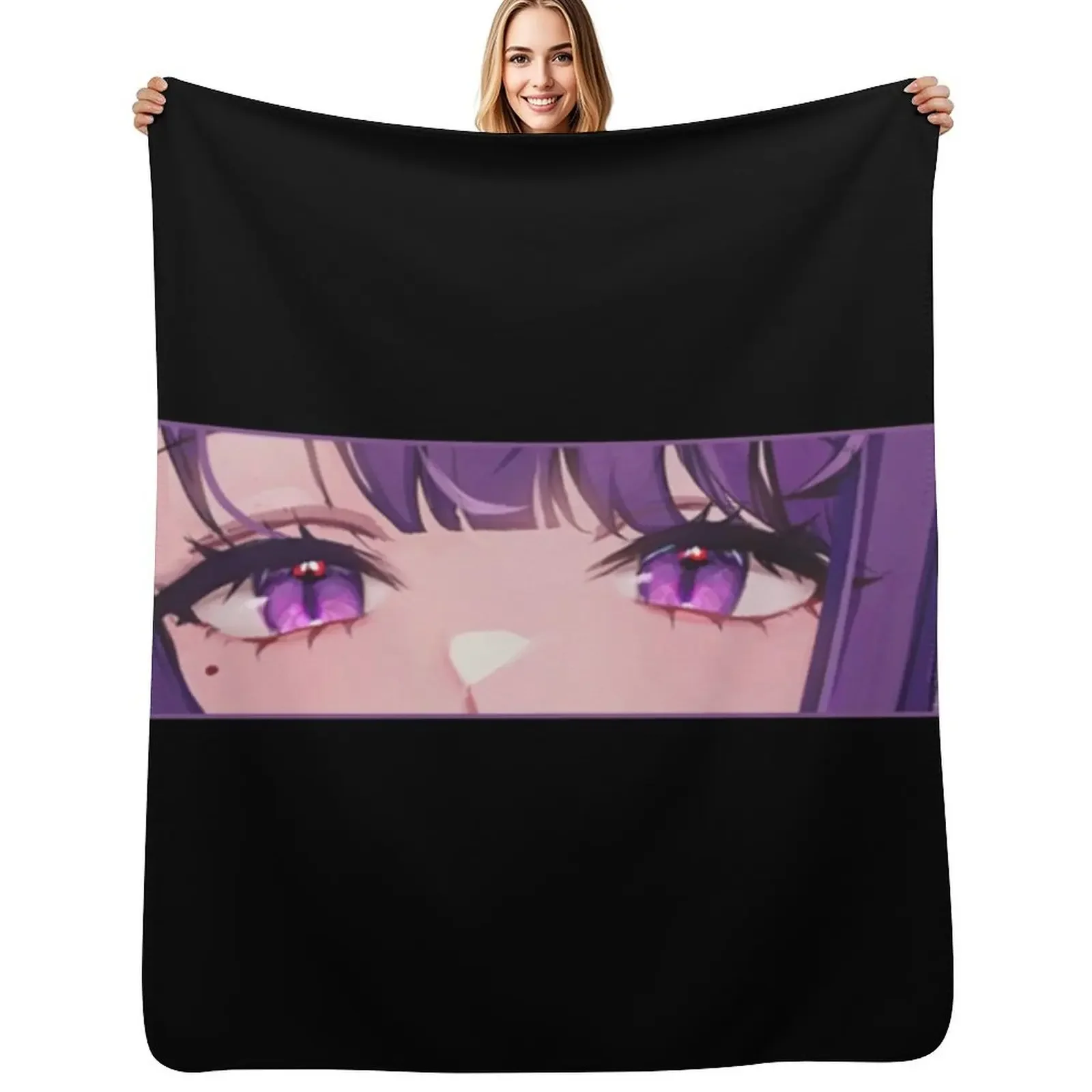 

Lewd Raiden Shogun Eyes Throw Blanket Flannels Luxury St Blankets For Baby Blanket