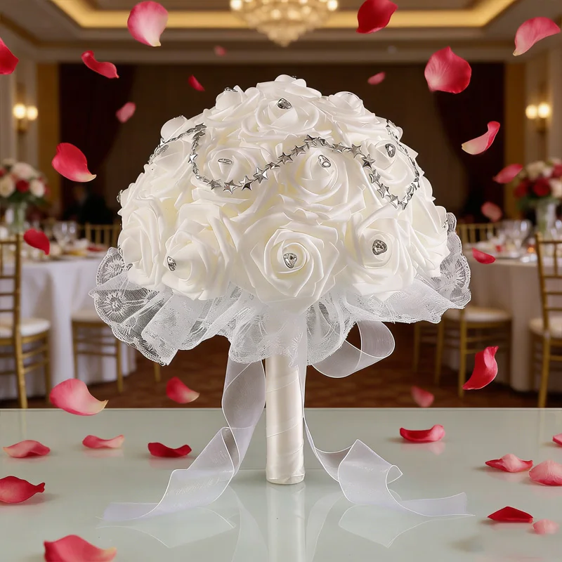 Five-Pointed Heart Romantic Bouquet Artificial Flowers Beautiful Wedding Decoration Suitable for Various Occasions Bridal Decor