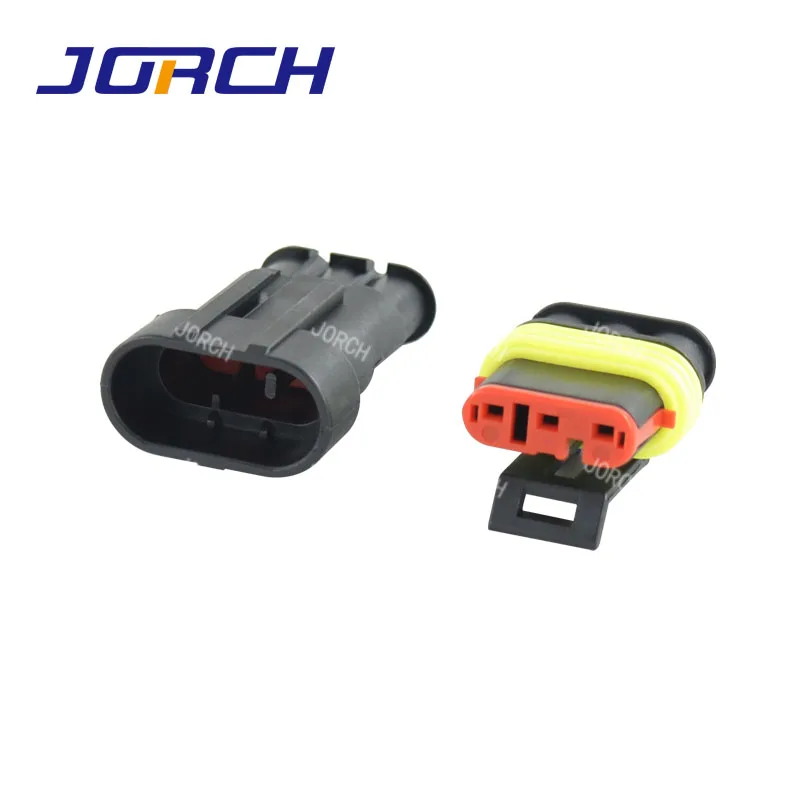 5sets 3 pin tyco amp auto waterproof wire harness female connector electrical cable plug 282087-1