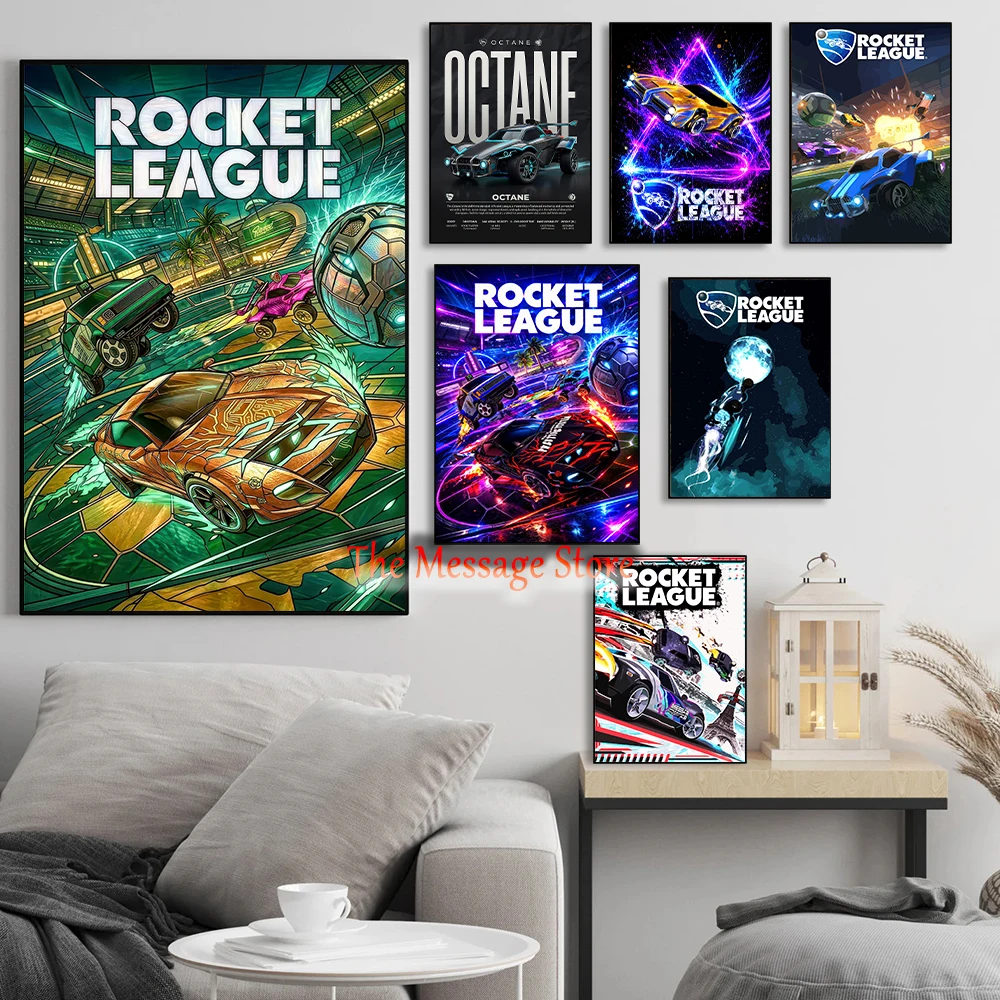 Rocket League Fennec Car Octane Car Poster Classic Racing Competitive Game Poster Gaming Room Wall Picture Canvas Painting Decor