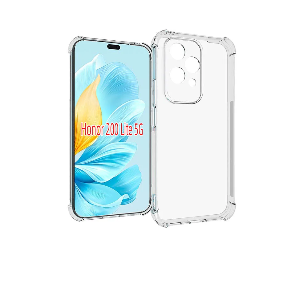 For Honor 200 Lite 200Lite Honor 200Pro Silicone Soft TPU Airbag Phone Case Cover Transparent Anti-knock Phone Shell Fundas Capa