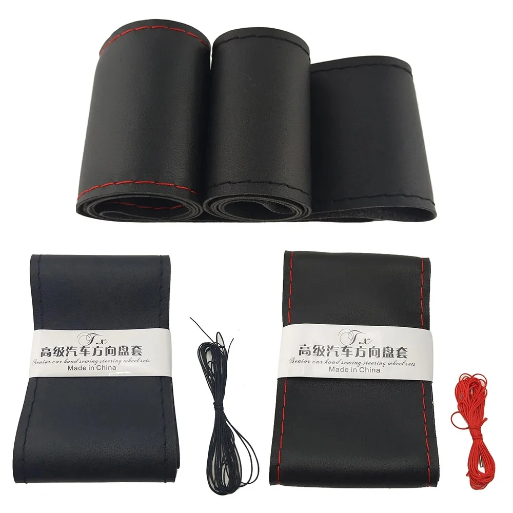 36 cm/40 CM Weiche Lenkrad Abdeckung Universal Leder Geflecht Griff Abdeckung Mit Nadel Und Faden Innen auto-styling Zubehör – Detail 1