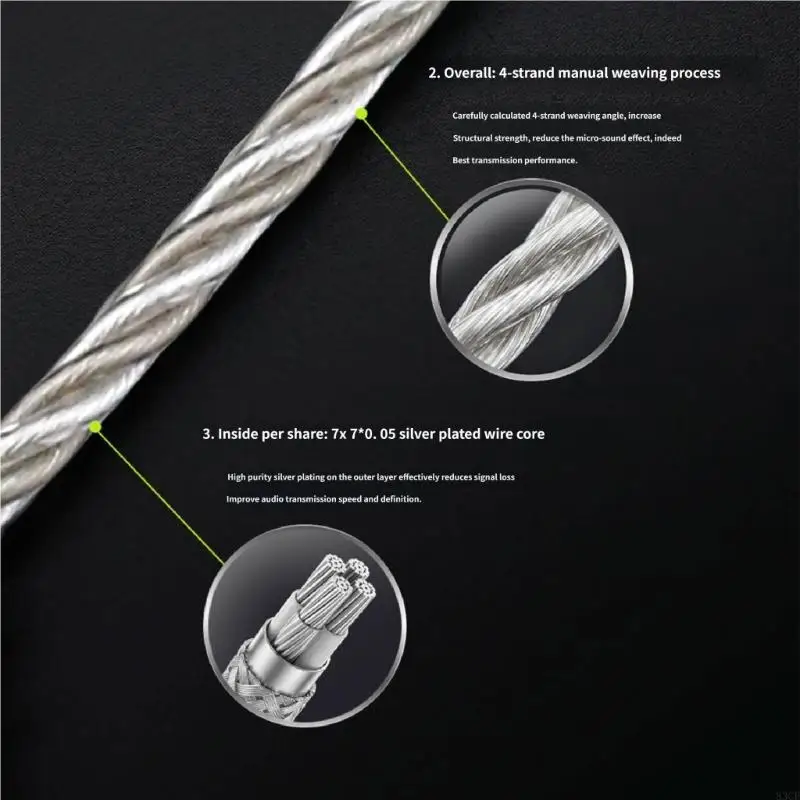 Daily Carry Type C 3.5mm Cord with Silver Tone Cable Finish 83CF