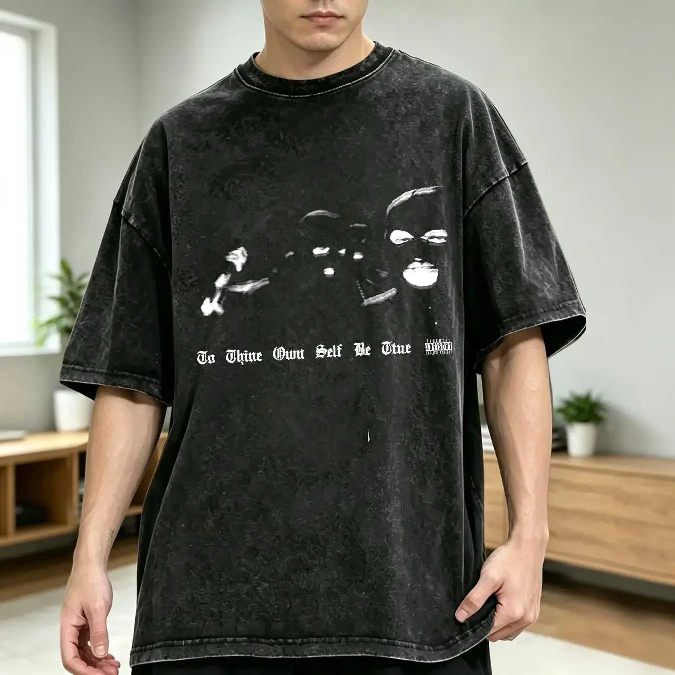 washed T Shirt TO THINE OWN SELF BE TRUE LA COKA NOSTRA CONCERT Mens L RAP HIP HOP long or short sleeves vintage Washed Soft
