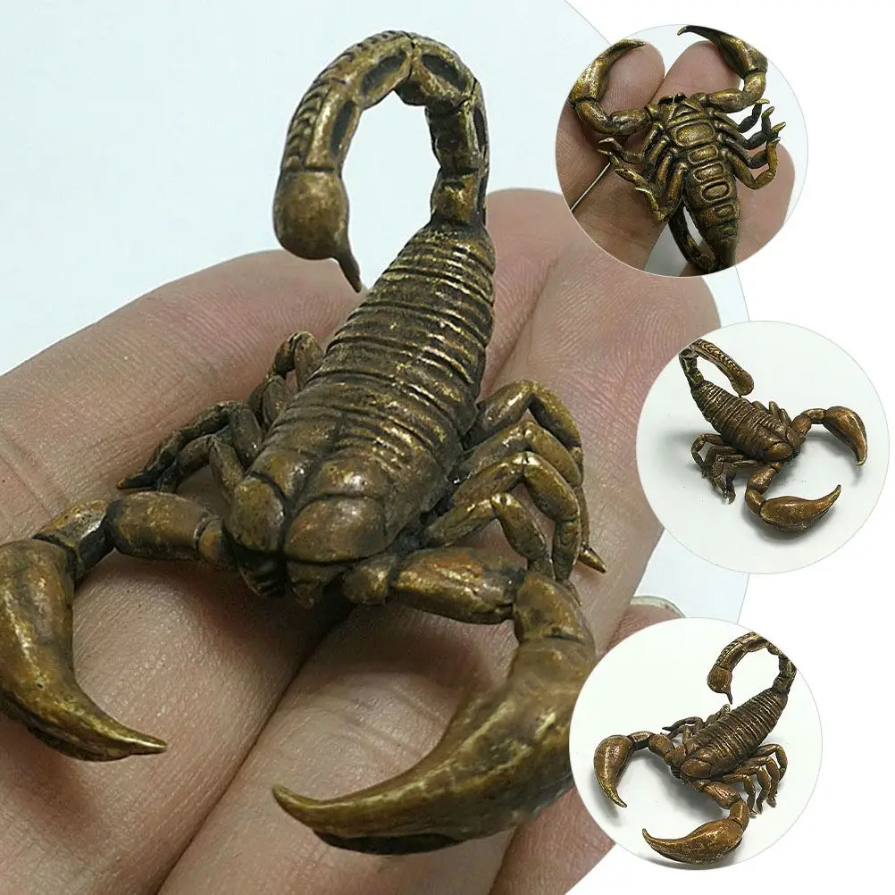 

Copper Scorpion Figurine Decorations Vintage Handmade Sculpture Desk Ornament Home Garden Living Room Adornment