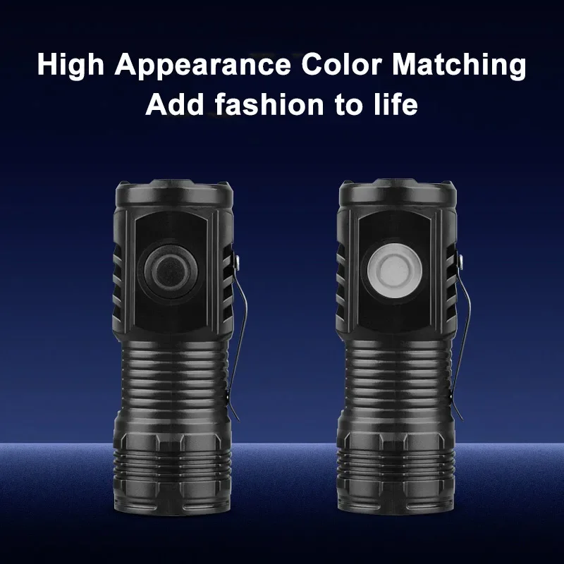 Portable LED Flashlight 3W USB Rechargeable with Clip