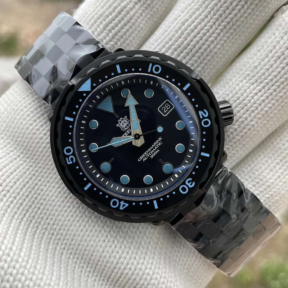 Steeldive SD1975XT 300M Waterproof PVD Black Stainless Steel Red Luminous Diver Automatic for Watch for Men Japan Movement NH35