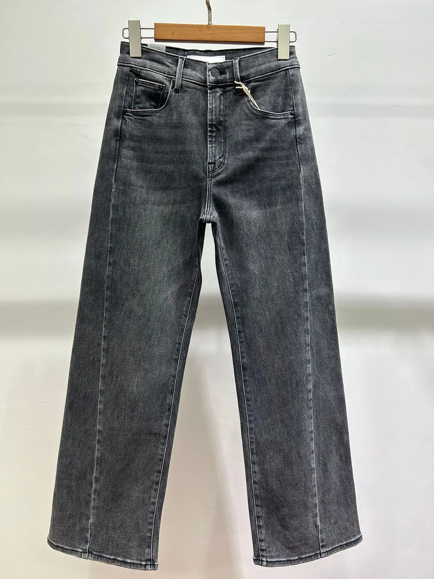 Pantaloni da donna in denim a vita alta, jeans causali alla moda