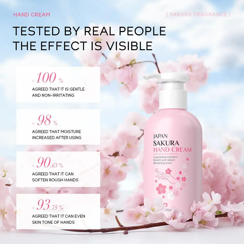 

Sakura Hand Cream Moisturizing Anti-chapping Nourishing Skin Rough Improve Care Hand 200ml Tender Repair Skin Products Soft U4U6