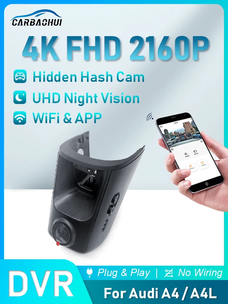 Für Audi A4 A4L B6 B7 B8 A6 C6 C7 C8 A5 A7 A8 Q5 Q7 TT RS3 RS5 RS7 4K 2160P Auto DVR Plug & Play Dashcam Videorekorder