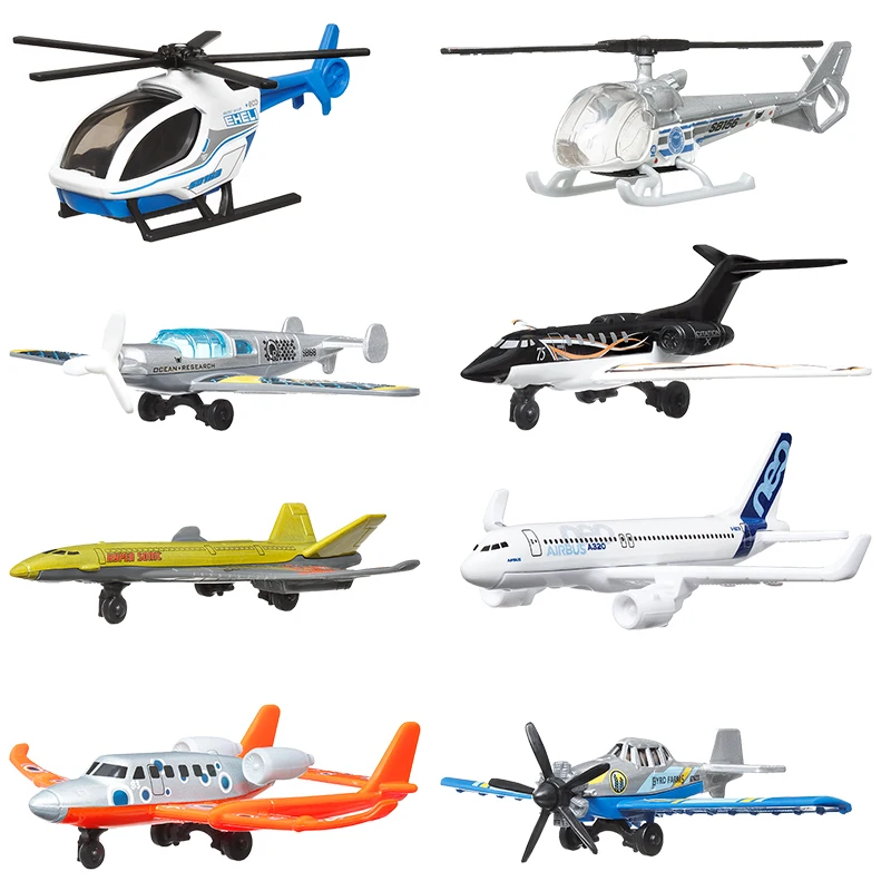 8 Pack 2024 Matchbox HHT34 Sky Busters Model Planes Jets Helicopters Collectible Metal Miniature Airplanes Iron Match Box