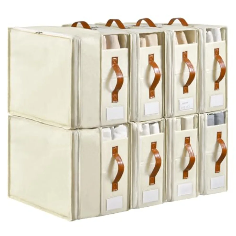 

Bed Sheet Organizers and Storage Linen Closet Organizers with Adjustable Zipper Foldable Bedding Storage for Queen or King Size