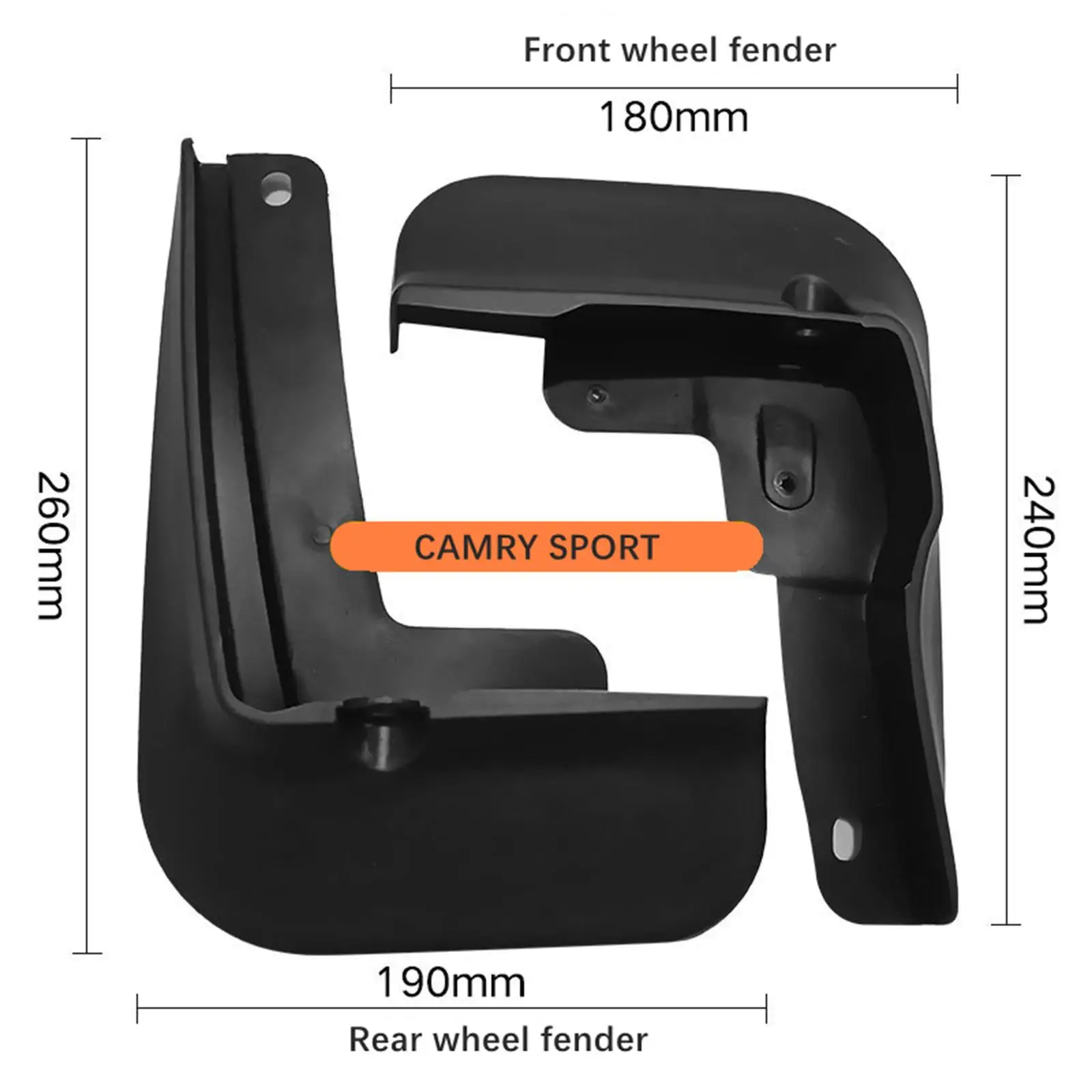 4 sztuki przednich i tylnych chlapaczy z 8 śrubami, osłony przeciwbłotne do Toyota Camry XV70 z lat 2018-2021, odporne na uderzenia.