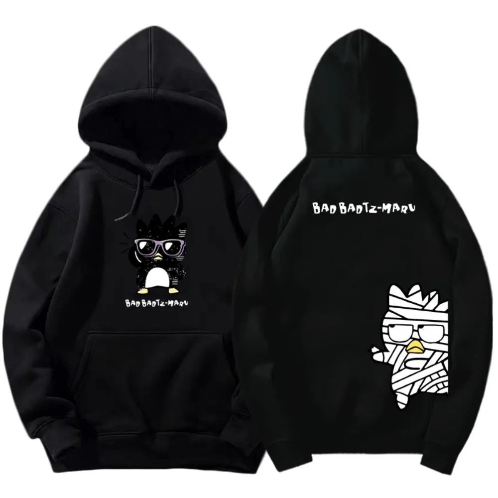 

Sanrio Cool Penguin, милый мультяшный принт, мужская и женская осенняя новая толстовка с капюшоном, модный крутой повседневный топ с длинными рукавами