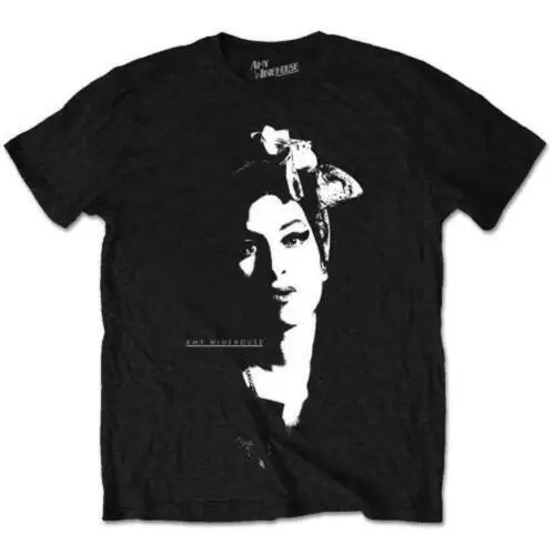 Official Amy Winehouse Scarf Portrait Mens Black T Shirt Amy Winehouse Tee