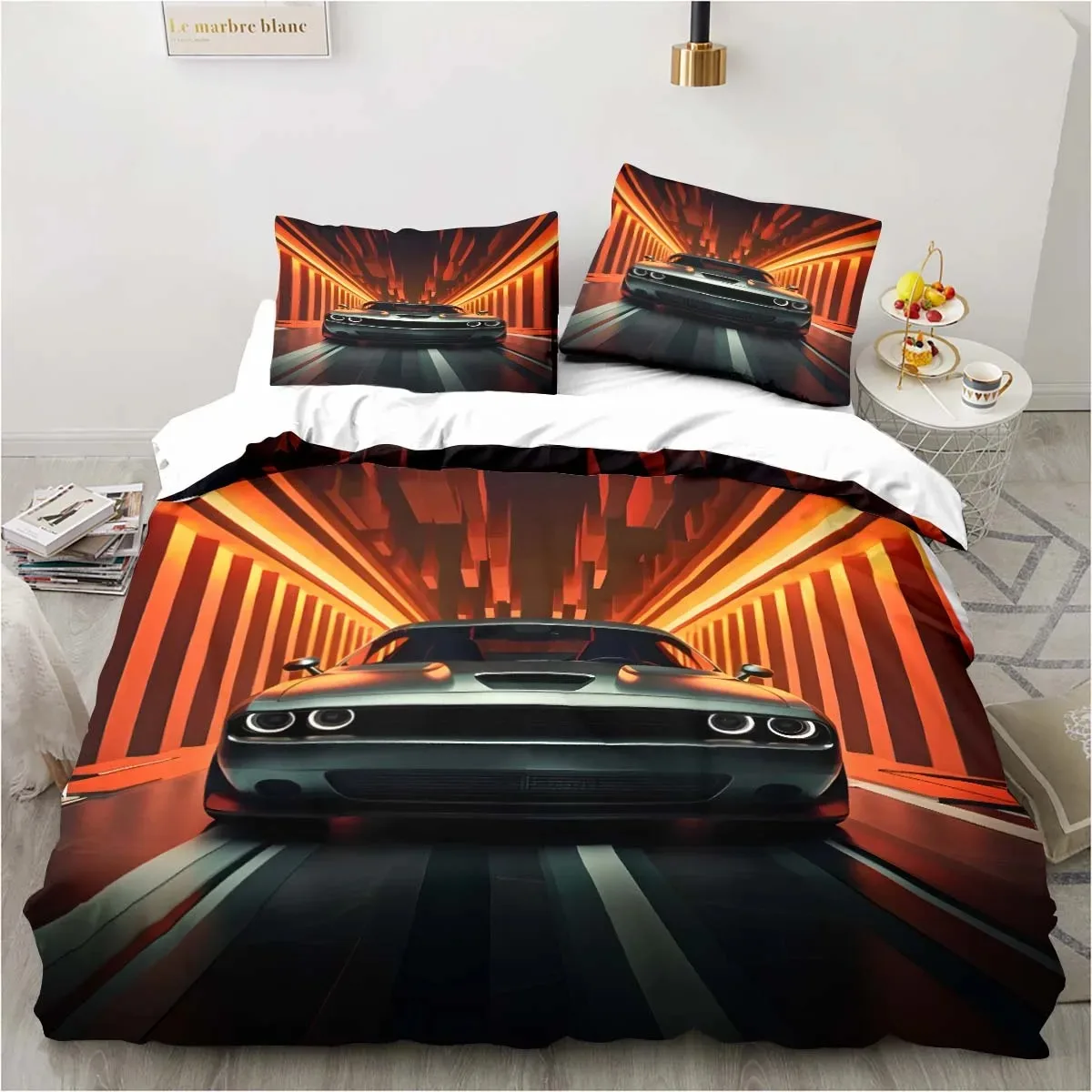 

2025 Retro Dodge SRT Hellcat Racing comforter bedding sets queen bedding set duvet cover Boys room bed pillowcase quilt cover
