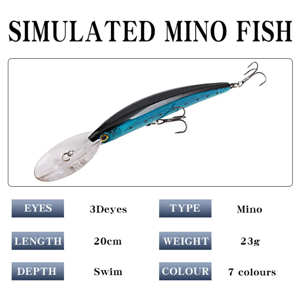 1PCS 200MM/23G Minnow Hard Bait Floating Wobblers Fishing Lure 3D Fisheyes Simulation Crankbait Fishing Tackle For Pike Perch