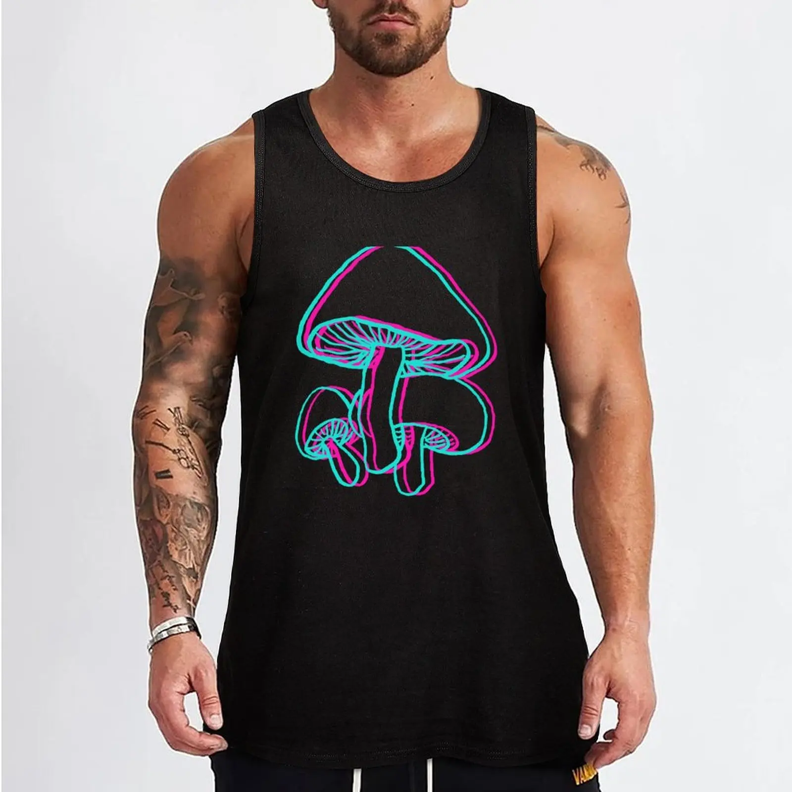 3D Mushroom Cluster Tank Top Sleeveless men Men's summer t-shirt Men's fitness t-shirt sleeveless vest men